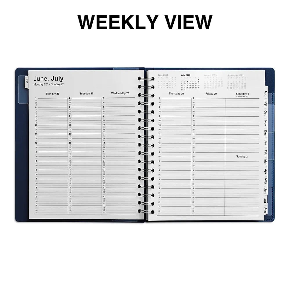 Academic Planners|Staples 2023-2024 7" x 9" Academic Weekly & Monthly Appointment Book, Blue (ST60360-23)