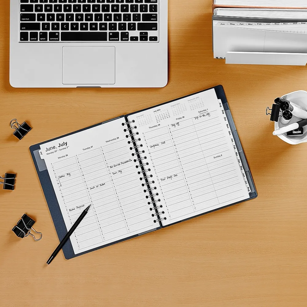 Academic Planners|Staples 2023-2024 7" x 9" Academic Weekly & Monthly Appointment Book, Blue (ST60360-23)