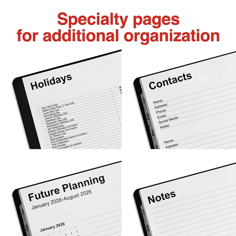 2025 Planners|Staples 2025 8" x 11" Daily Appointment Book, Black (ST21487-25)