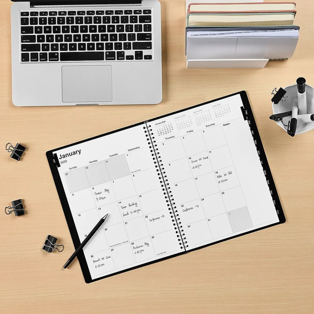 2025 Planners|Staples 2025 8" x 11" Monthly Planner, (TR52184-25) Black