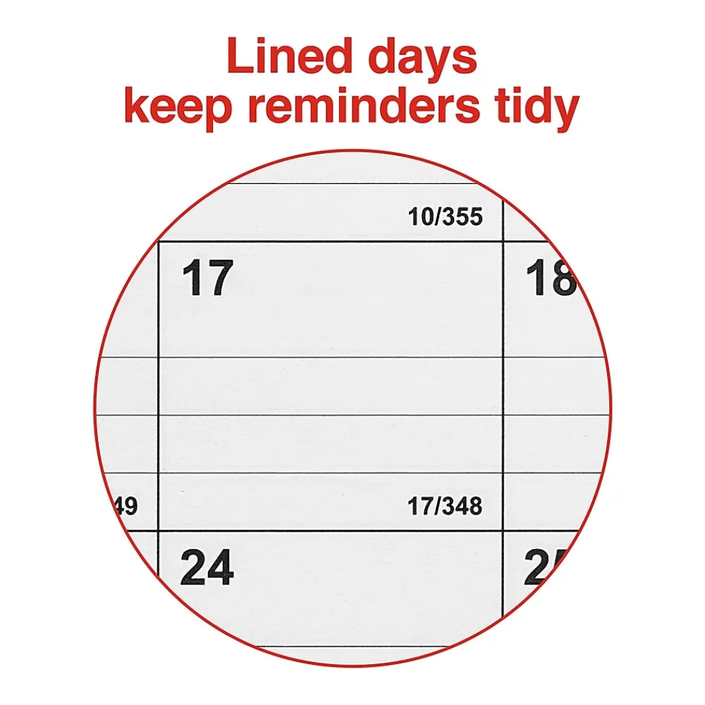 2025 Calendars|Staples 2025 12" x 27" Wall Calendar, Red/White (ST53920-25)