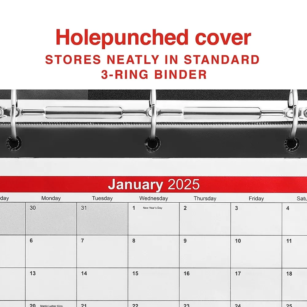 2025 Calendars|Staples 2025 11" x 8" Wall Calendar, White/Black (ST12949-25)