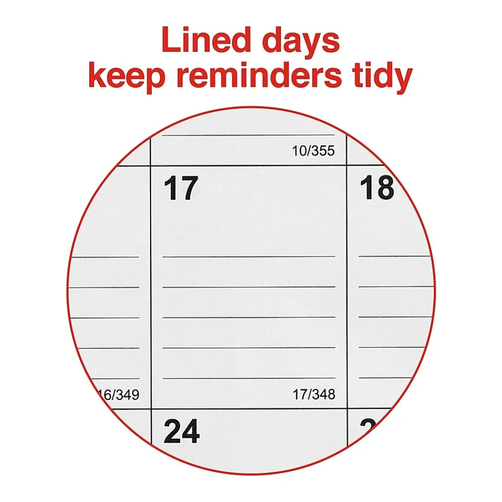 2025 Calendars|Staples 2025 12" x 17" Wall Calendar, White/Red (ST53913-25)