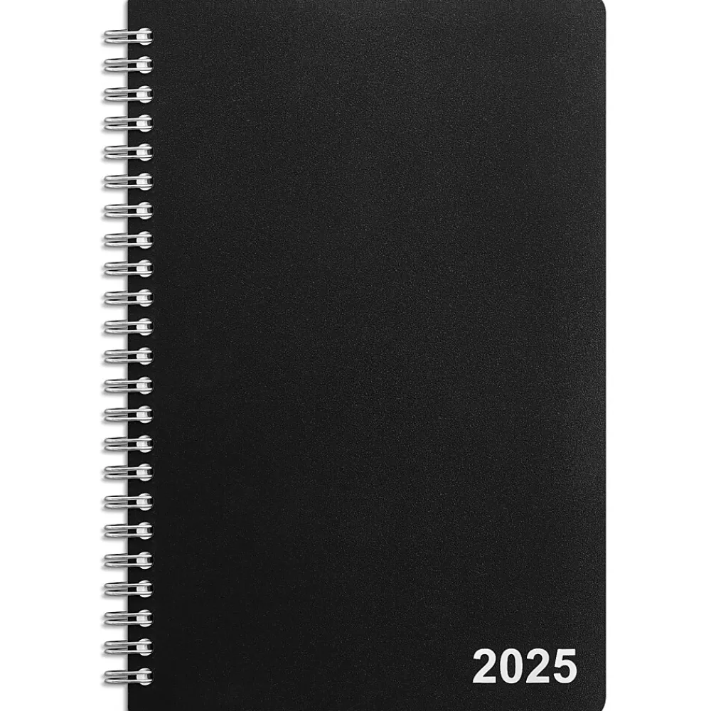 2025 Planners|Staples 2025 5" x 8" Weekly & Monthly Planner, Plastic Cover, Black (ST21490-25)
