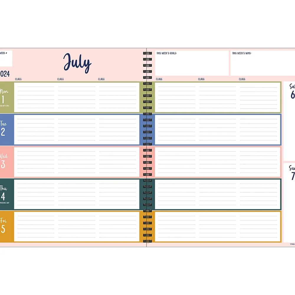 Academic Planners|TF Publishing 2024-2025 8.5" x 11" Academic Weekly & Monthly Teacher Planner, Paperboard Cover, Multicolor (AY25-9600)