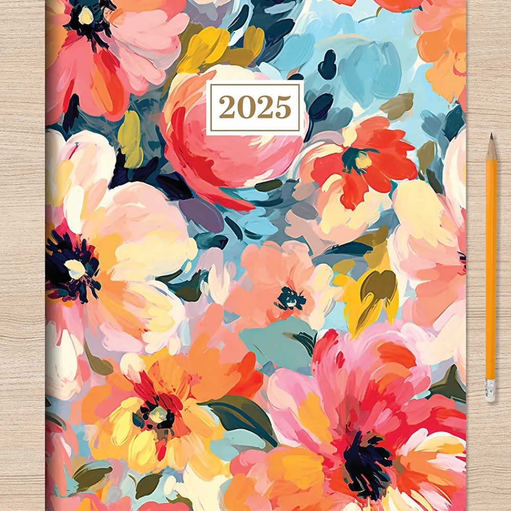 2025 Planners|TF Publishing 2025 9" x 11" Monthly Planner, Paperboard Cover, Impressed Flowers (25-4708)