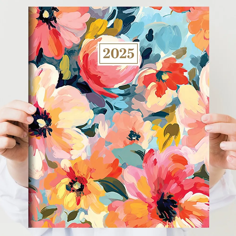 2025 Planners|TF Publishing 2025 9" x 11" Monthly Planner, Paperboard Cover, Impressed Flowers (25-4708)