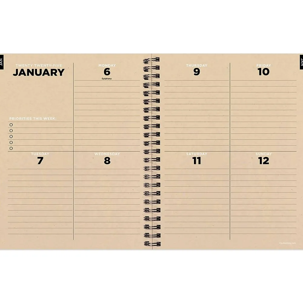 2025 Planners|TF Publishing 2025 Big Wave 6.5" x 8" Weekly & Monthly Planner, Paperboard Cover, Multicolored (25-9200)