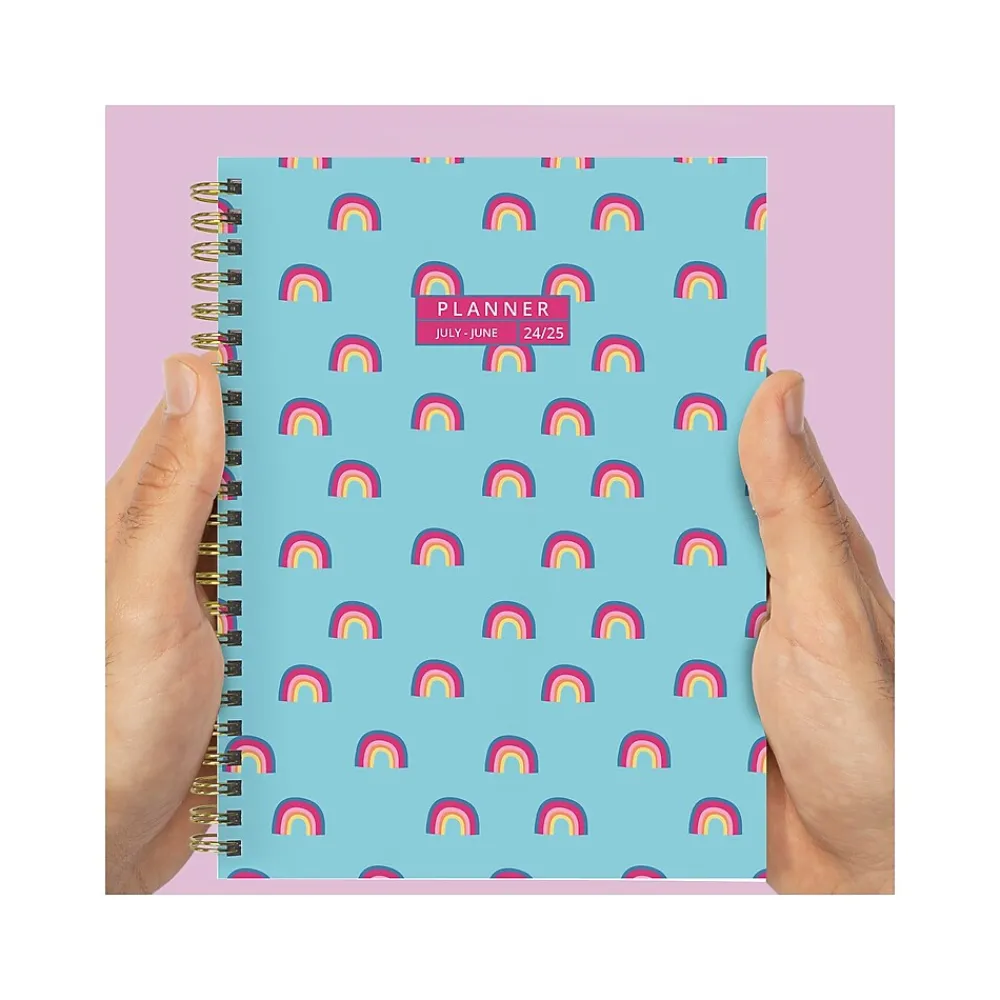 Academic Planners|TF Publishing 2024-2025 Cali Girl Collection Blue Sky Rainbows 6" x 8" Academic Weekly & Monthly Planner, Paperboard Cover