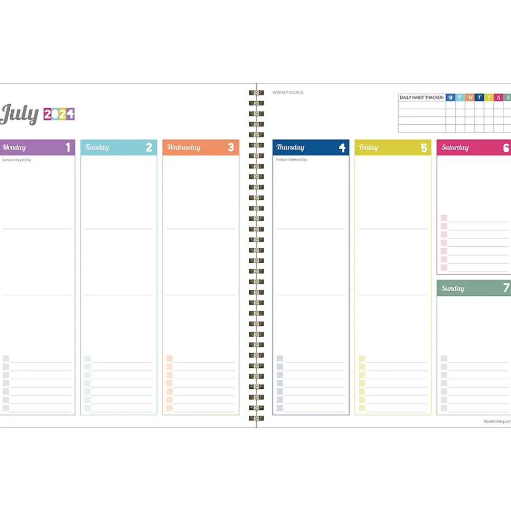 Academic Planners|TF Publishing 2024-2025 Cali Girl Collection Pretty Parrot 8.5" x 11" Academic Weekly & Monthly Planner, Paperboard Cover