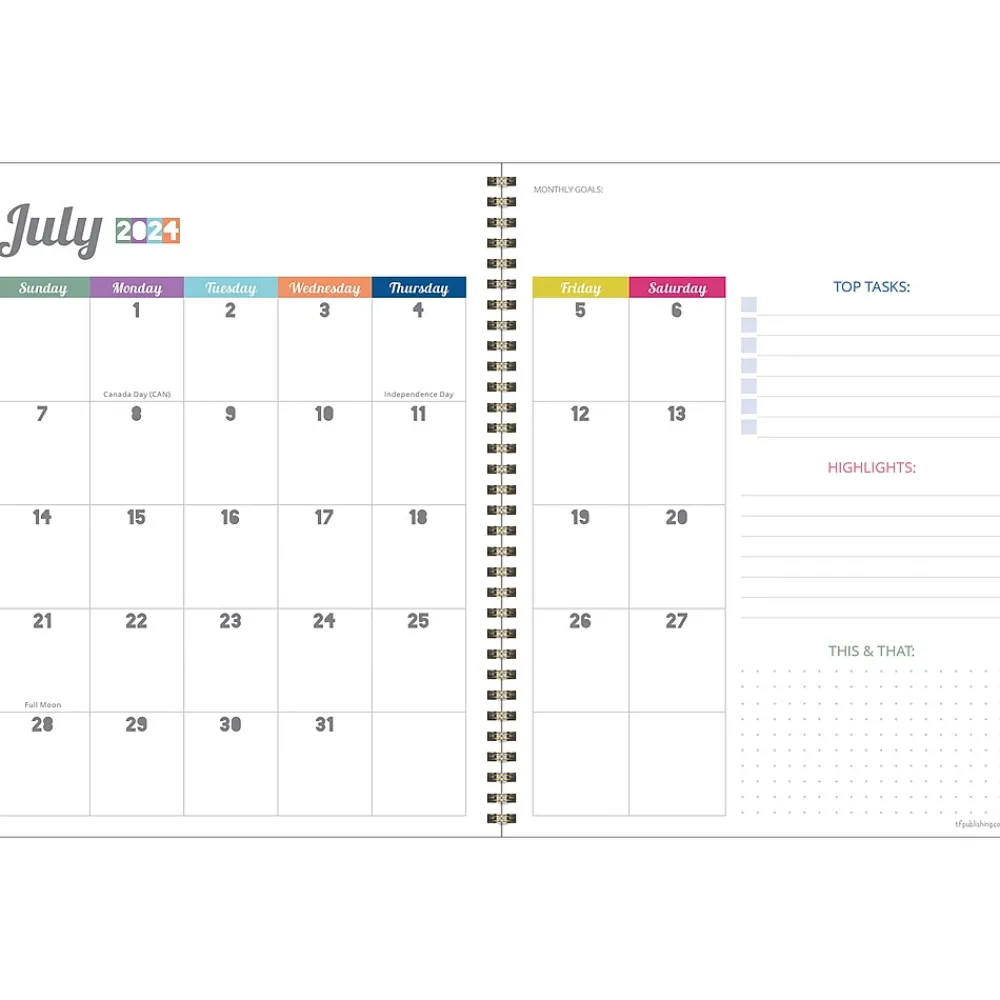 Academic Planners|TF Publishing 2024-2025 Cali Girl Collection Checkmate 8.5" x 11" Academic Weekly & Monthly Planner, Paperboard Cover
