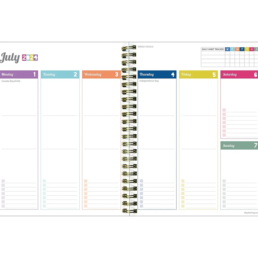 Academic Planners|TF Publishing 2024-2025 Cali Girl Collection Cabana Stripe 6" x 8" Academic Weekly & Monthly Planner (AY25-9214)