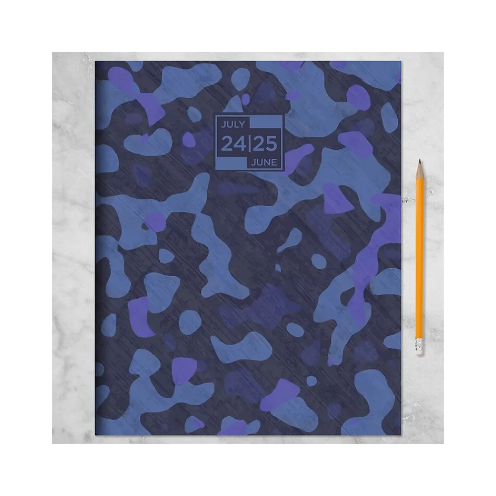 Academic Planners|TF Publishing 2024-2025 Camo 9" x 11" Academic Monthly Planner, Paperboard Cover, Blue (AY25-4502)