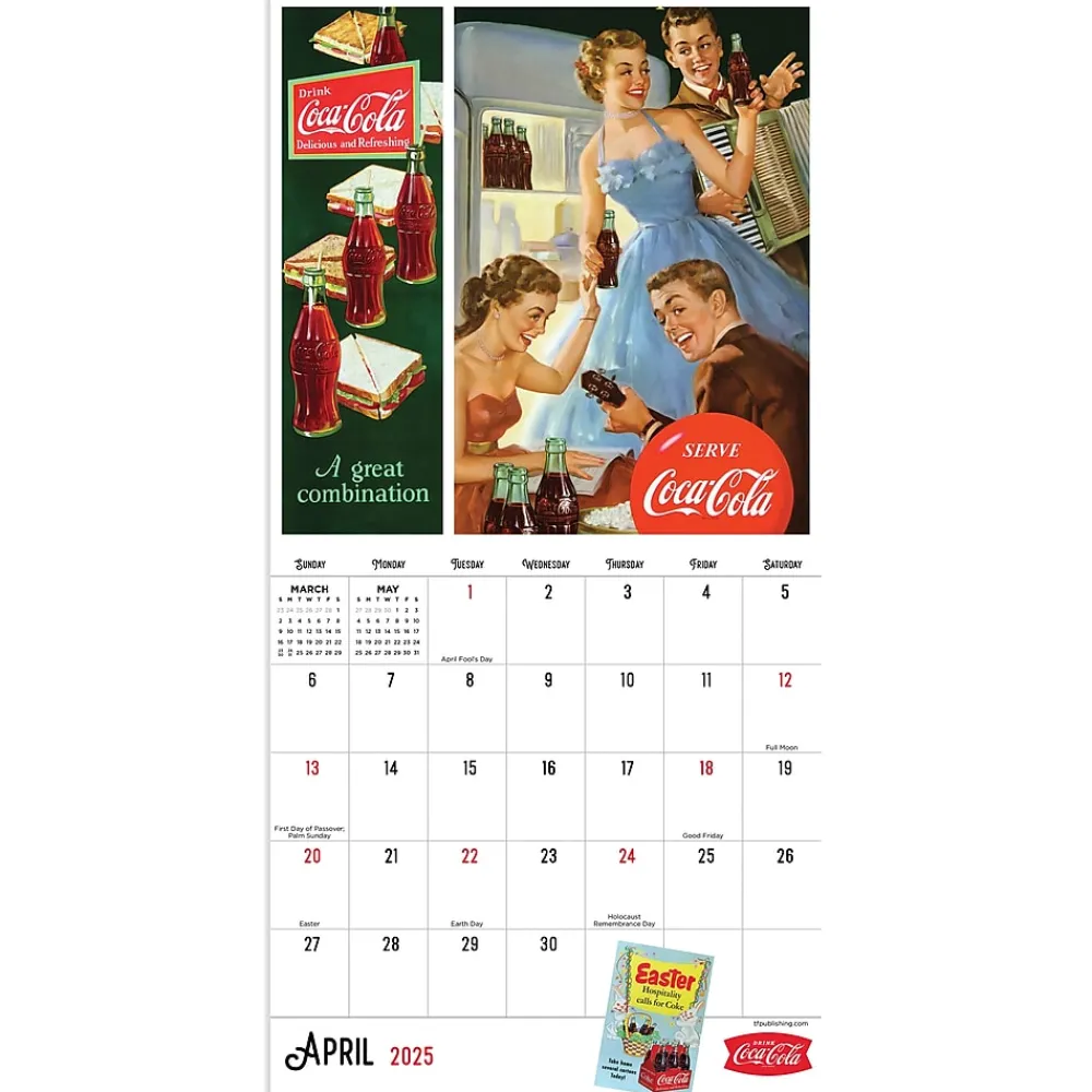 2025 Calendars|TF Publishing 2025 Coca-Cola 7" x 7" Monthly Wall Calendar (25-2102)