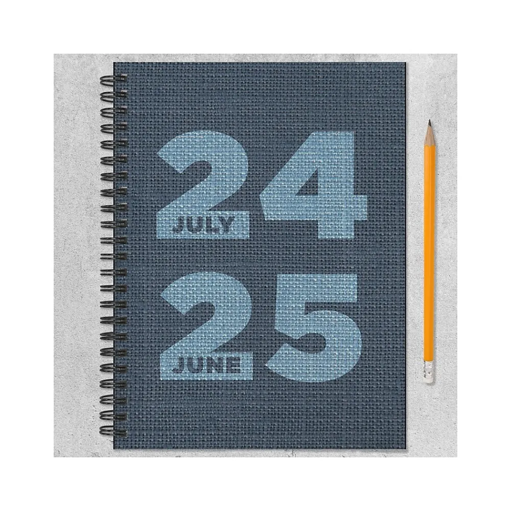 Academic Planners|TF Publishing 2024-2025 Elements Series Denim 6" x 8" Academic Weekly & Monthly Planner, Paperboard Cover, Blue (AY25-9202)