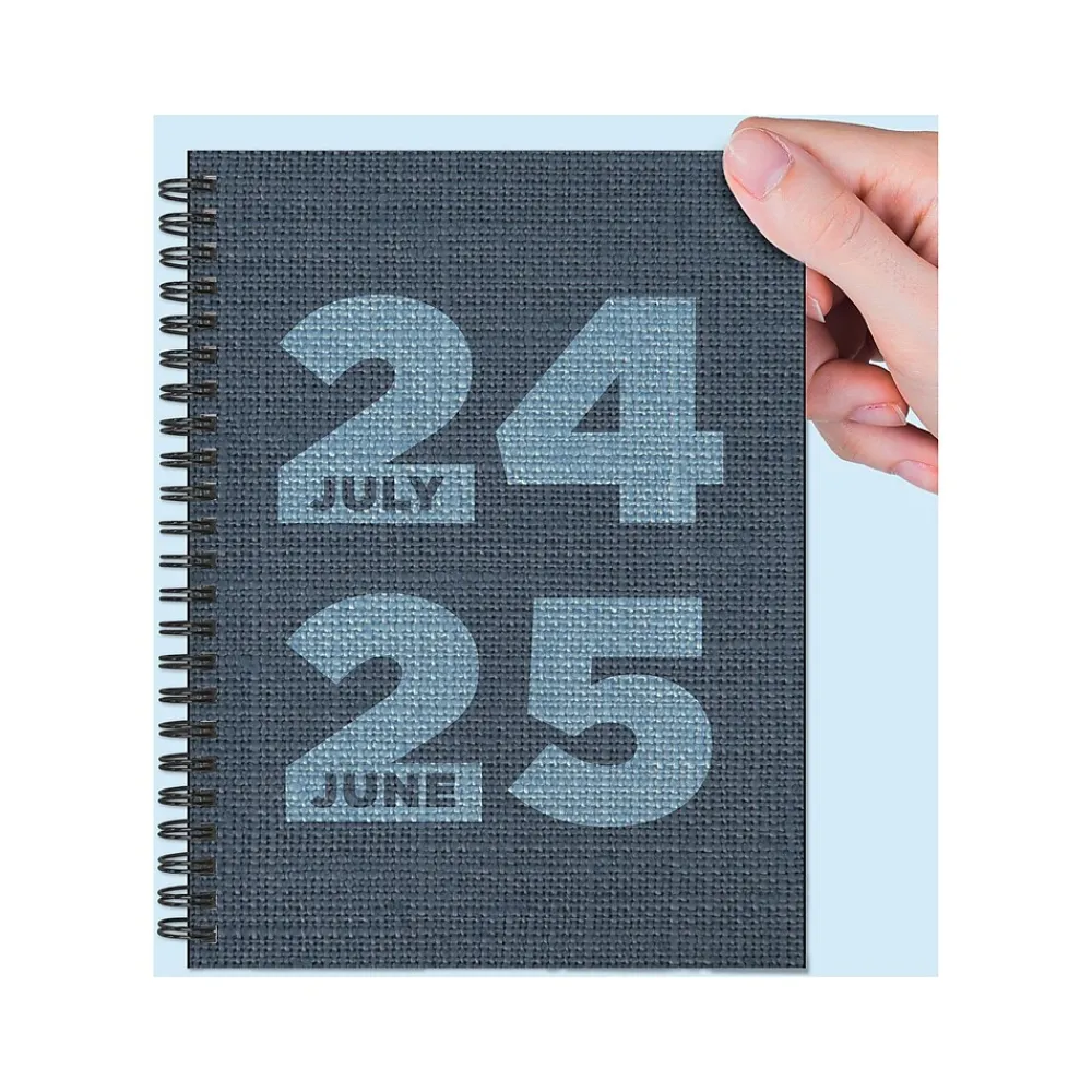 Academic Planners|TF Publishing 2024-2025 Elements Series Denim 6" x 8" Academic Weekly & Monthly Planner, Paperboard Cover, Blue (AY25-9202)
