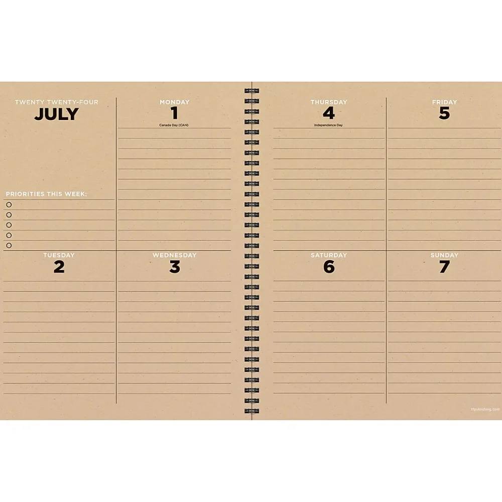 Academic Planners|TF Publishing 2024-2025 Elements Series Living Leaf 8.5" x 11" Academic Weekly & Monthly Planner, Paperboard Cover