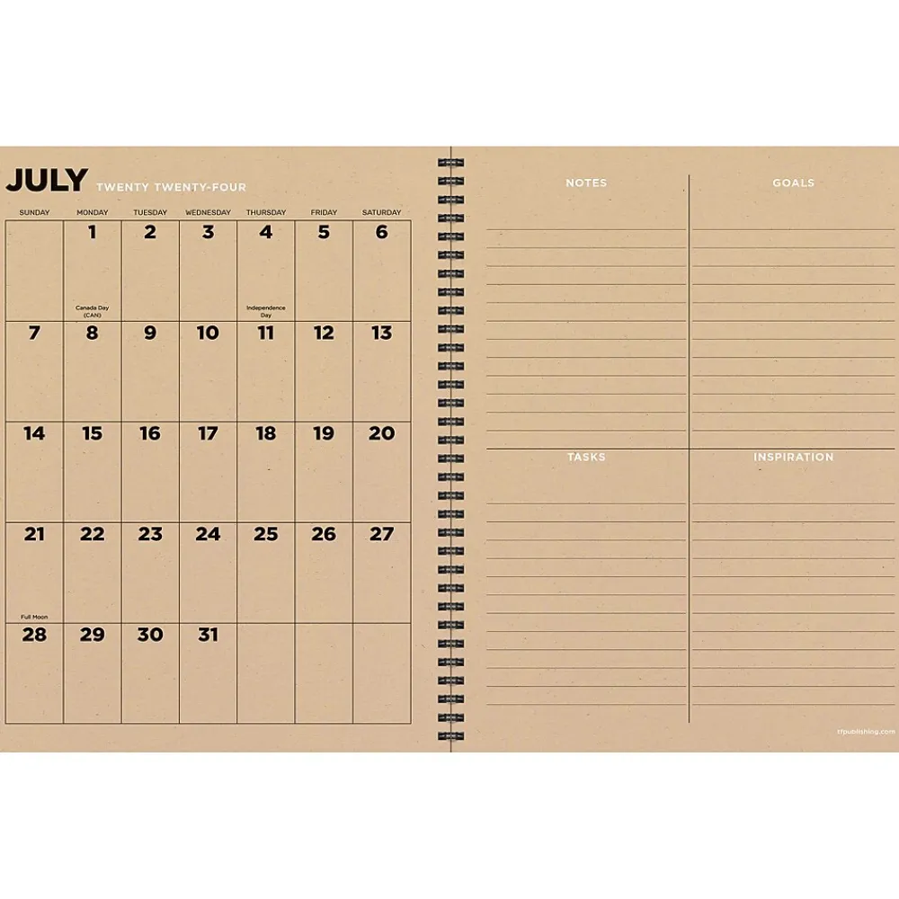 Academic Planners|TF Publishing 2024-2025 Elements Series Living Leaf 8.5" x 11" Academic Weekly & Monthly Planner, Paperboard Cover