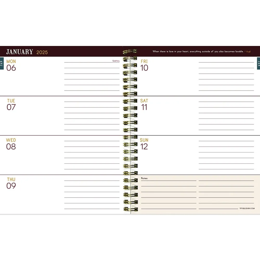 2025 Planners|TF Publishing 2025 Emerald Edition 6.5" x 8" Weekly & Monthly Planner, Paperboard Cover, Multicolor (25-9220)