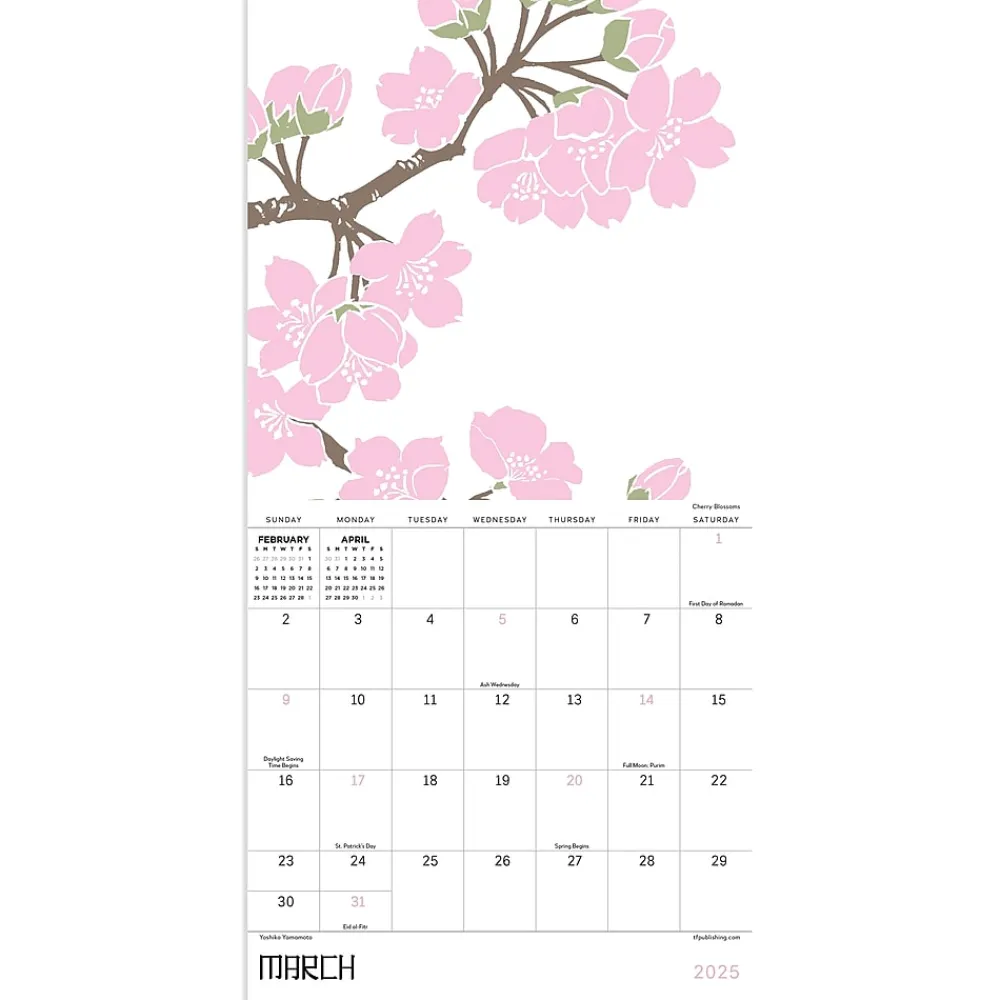 2025 Calendars|TF Publishing 2025 Flower Garden 7" x 7" Monthly Wall Calendar (25-2112)