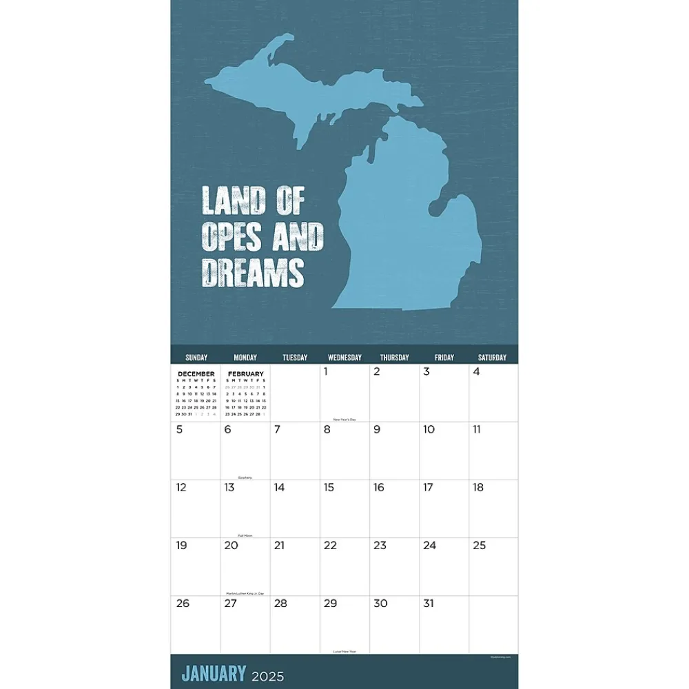 2025 Calendars|TF Publishing 2025 Home: Michigan 12" x 12" Monthly Wall Calendar (25-1130)