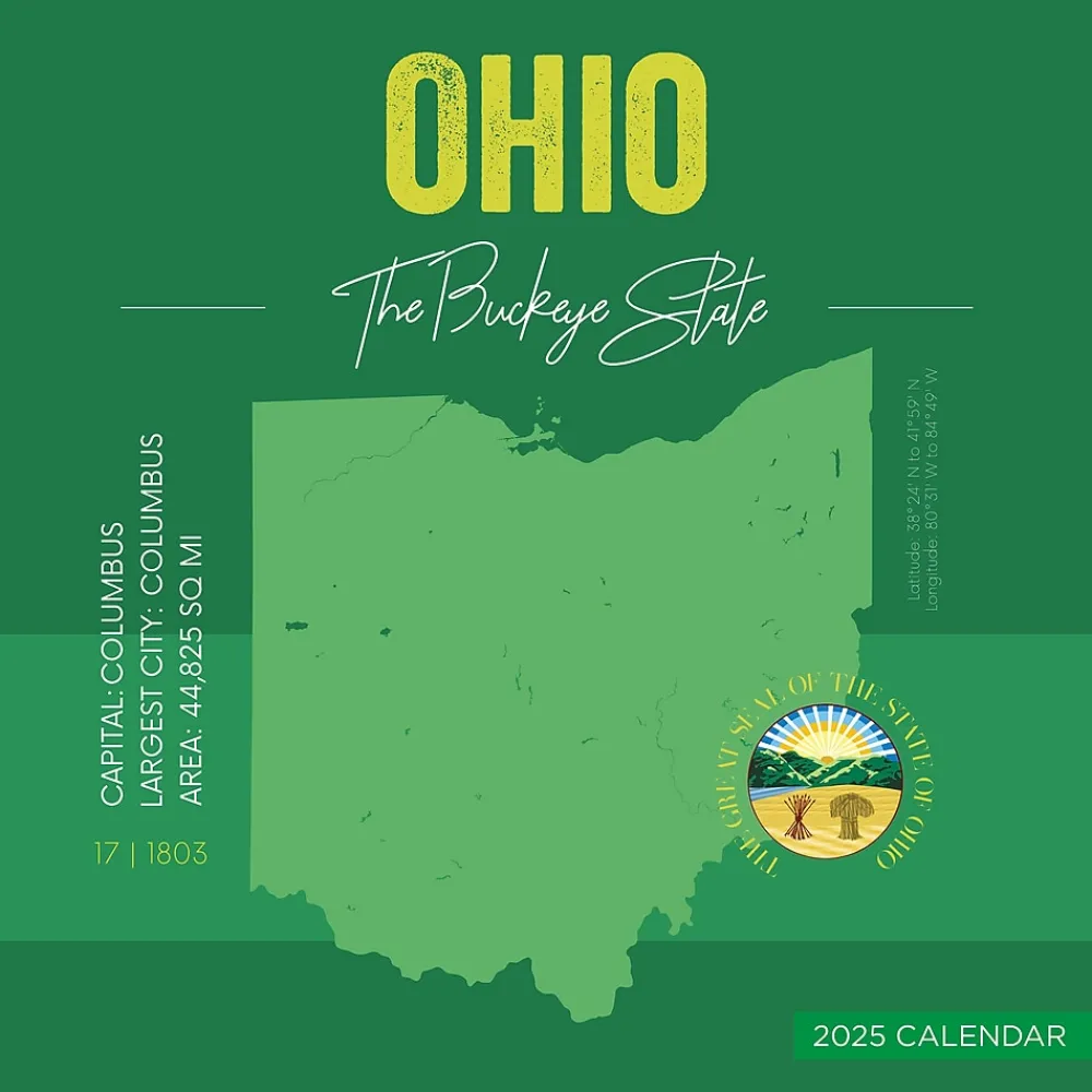 2025 Calendars|TF Publishing 2025 Home: Ohio 12" x 12" Monthly Wall Calendar (25-1131)
