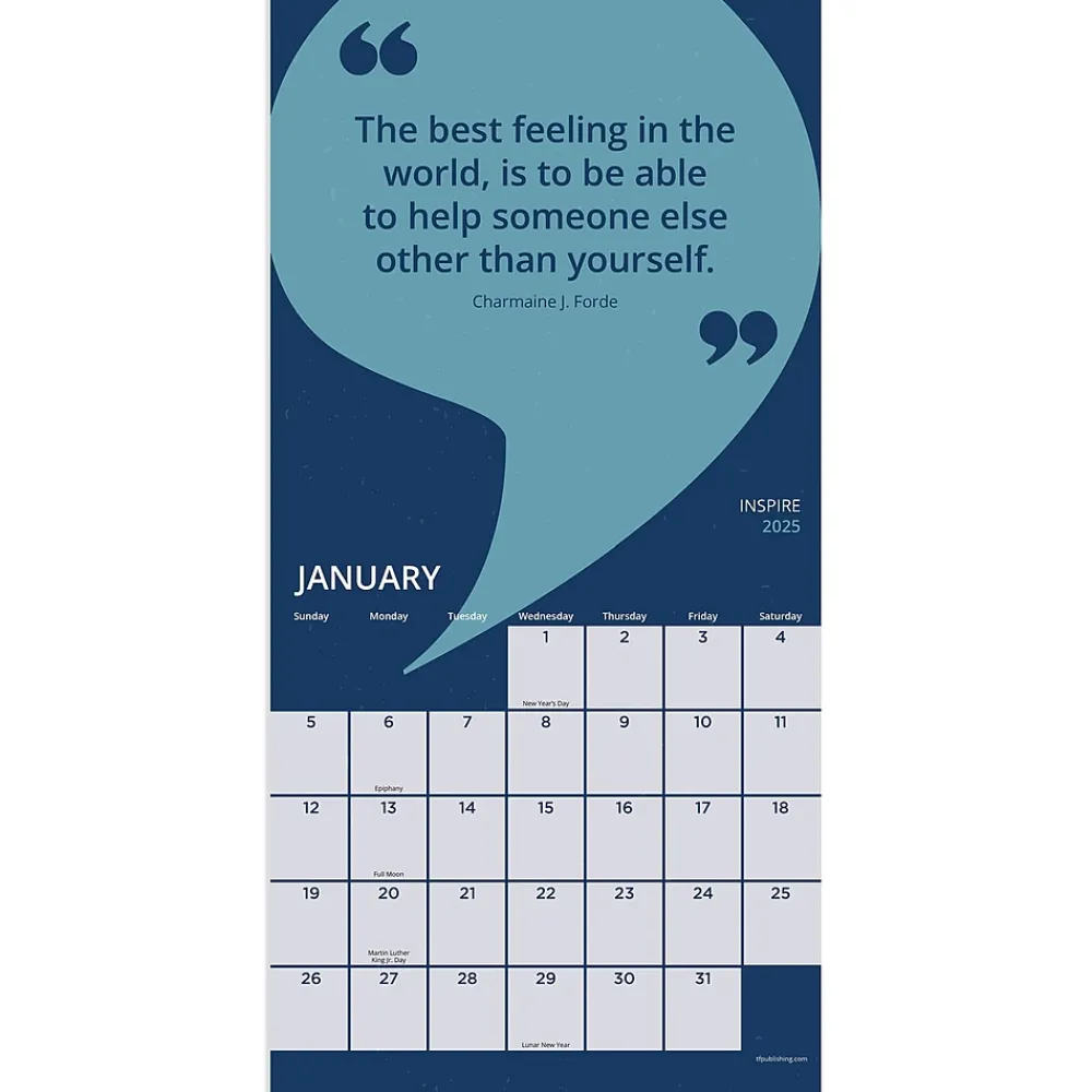 2025 Calendars|TF Publishing 2025 Inspire 7" x 7" Monthly Wall Calendar (25-2107)