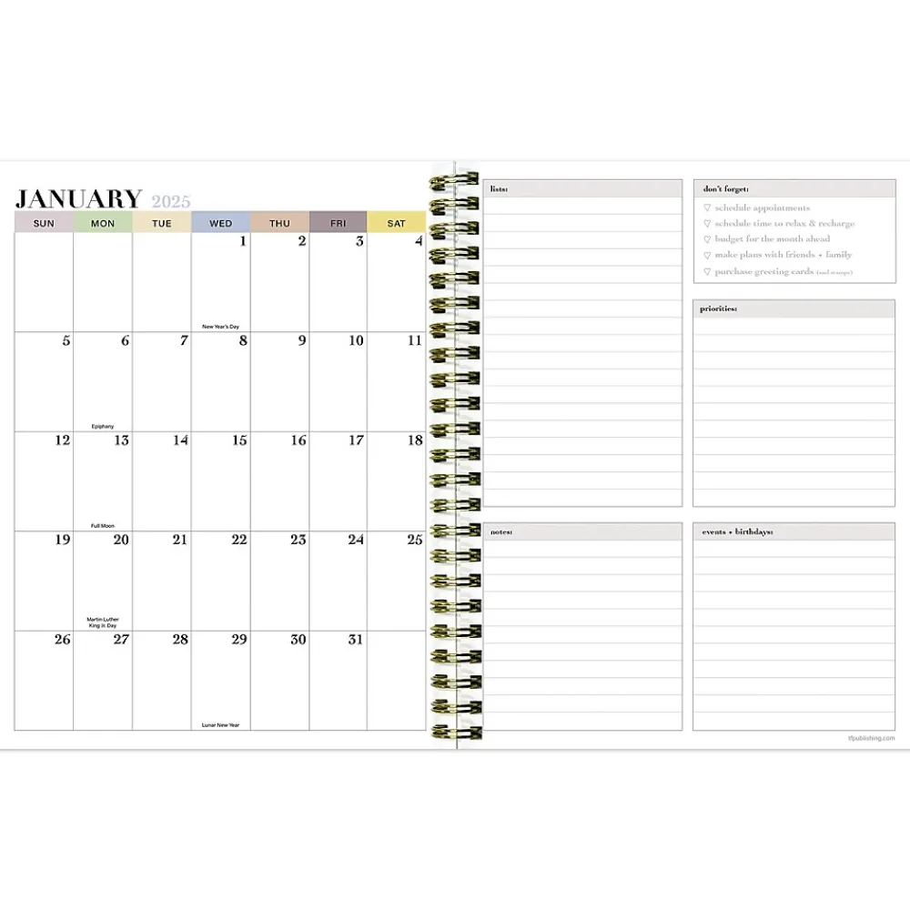 2025 Planners|TF Publishing 2025 Lemons of Capri 6.5" x 8" Weekly & Monthly Planner, Paperboard Cover, Multicolor (25-9208)