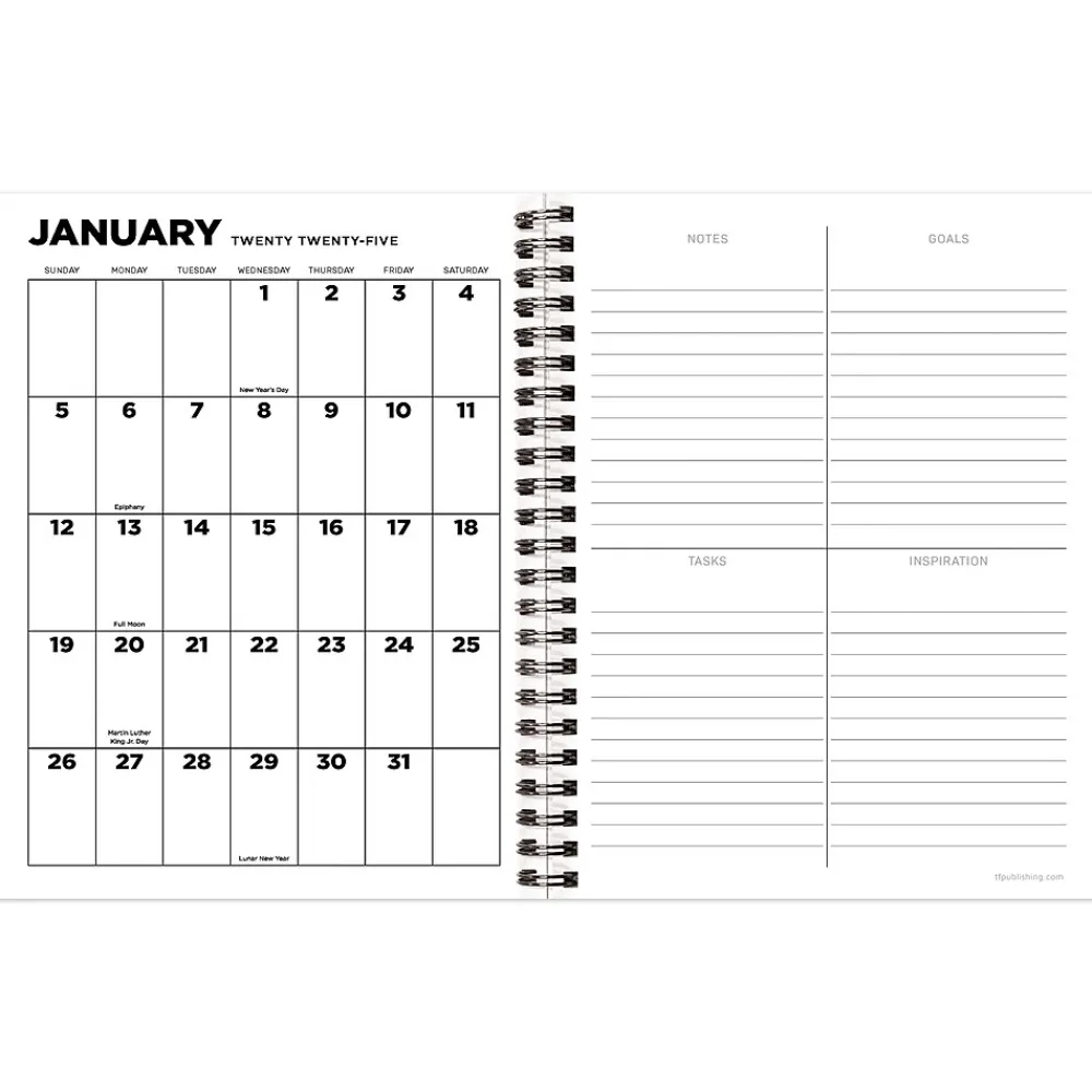 2025 Planners|TF Publishing 2025 Maxine 6.5" x 8" Weekly & Monthly Planner, Paperboard Cover, Multicolor (25-9228)