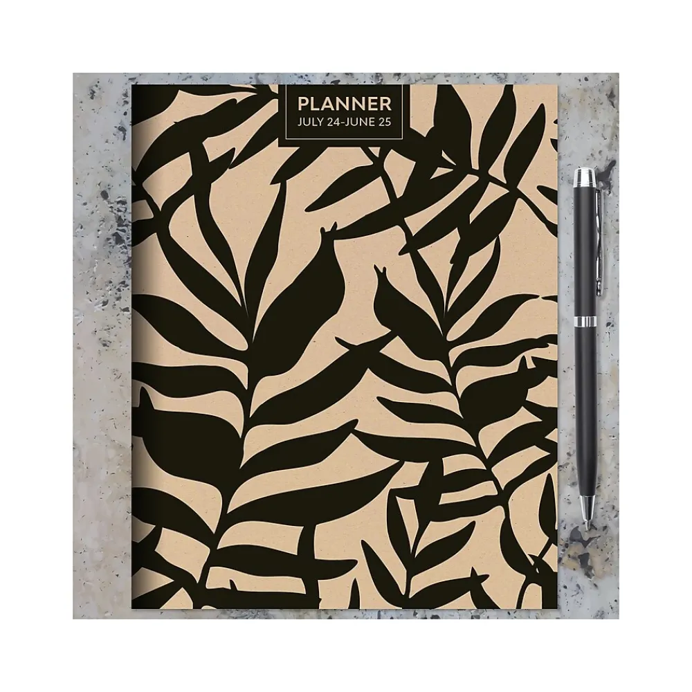 Academic Planners|TF Publishing 2024-2025 Natural Foliage 6.5" x 8" Academic Monthly Planner, Paperboard Cover, Beige/Black (AY25-4208)