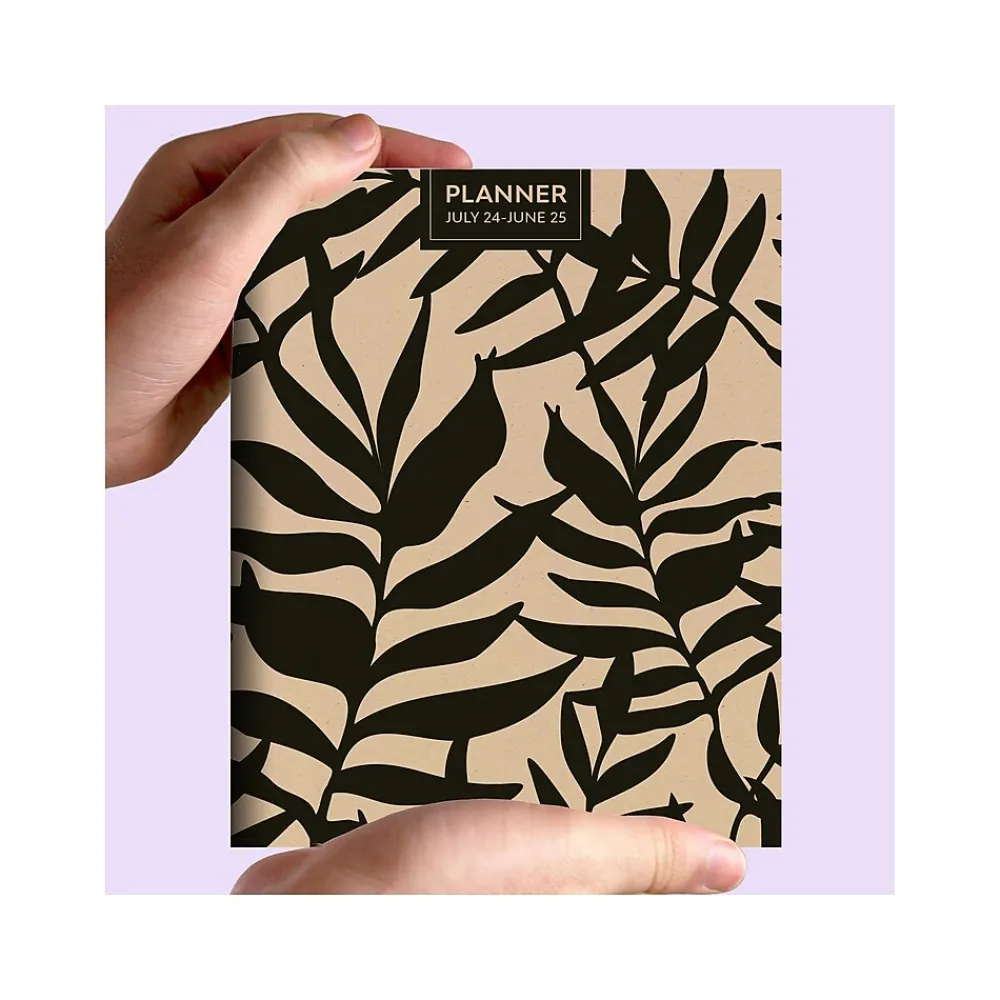 Academic Planners|TF Publishing 2024-2025 Natural Foliage 6.5" x 8" Academic Monthly Planner, Paperboard Cover, Beige/Black (AY25-4208)