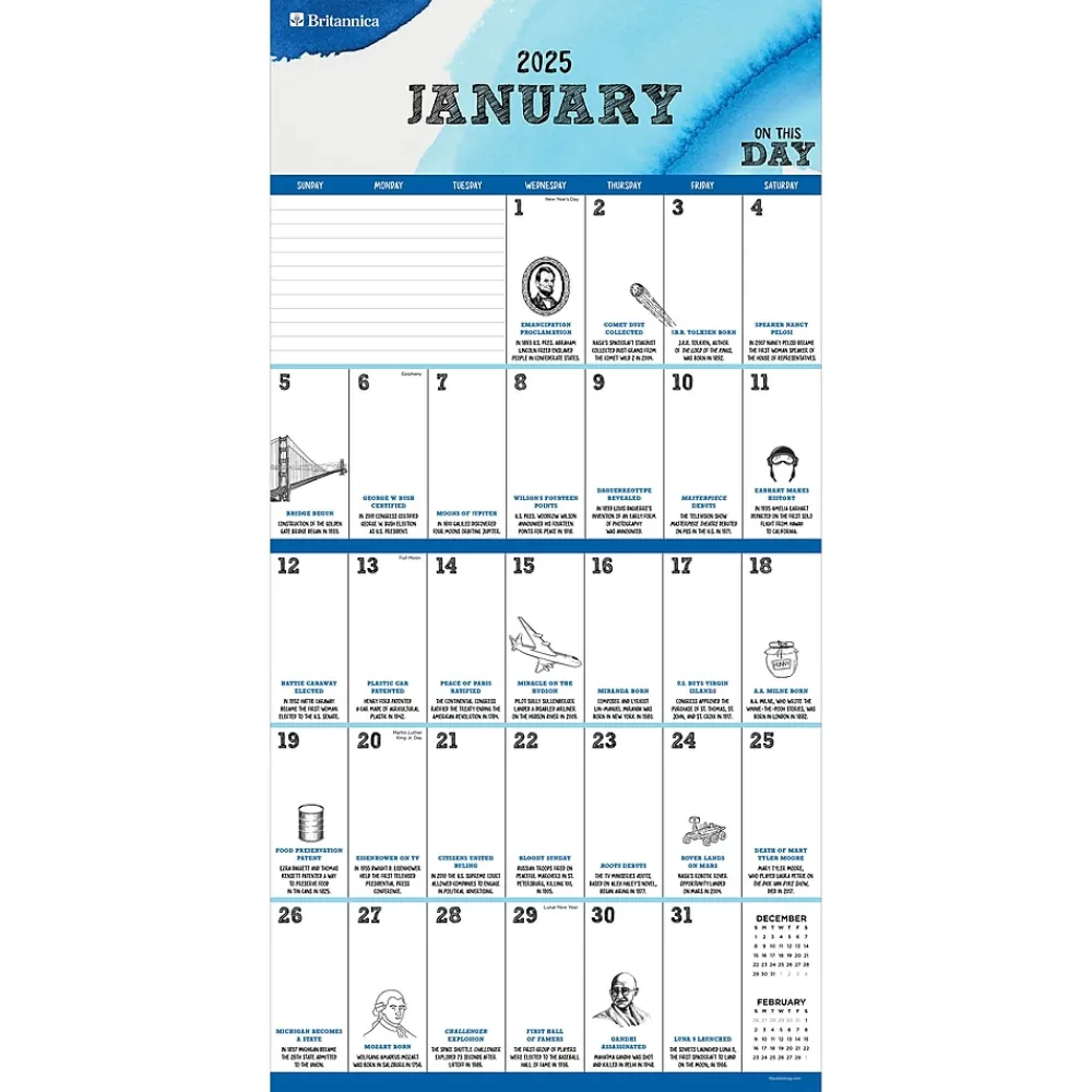 2025 Calendars|TF Publishing 2025 On This Day 12" x 12" Monthly Wall Calendar (25-1125)