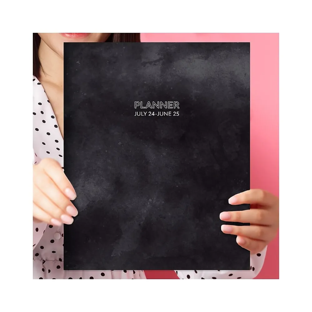 Academic Planners|TF Publishing 2024-2025 Slate 9" x 11" Academic Monthly Planner, Paperboard Cover, Black/Gray (AY25-4512)