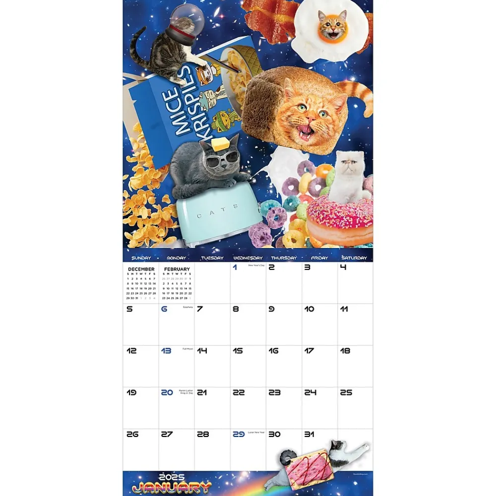 2025 Calendars|TF Publishing 2025 Space Cats 12" x 12" Monthly Wall Calendar (25-1026)