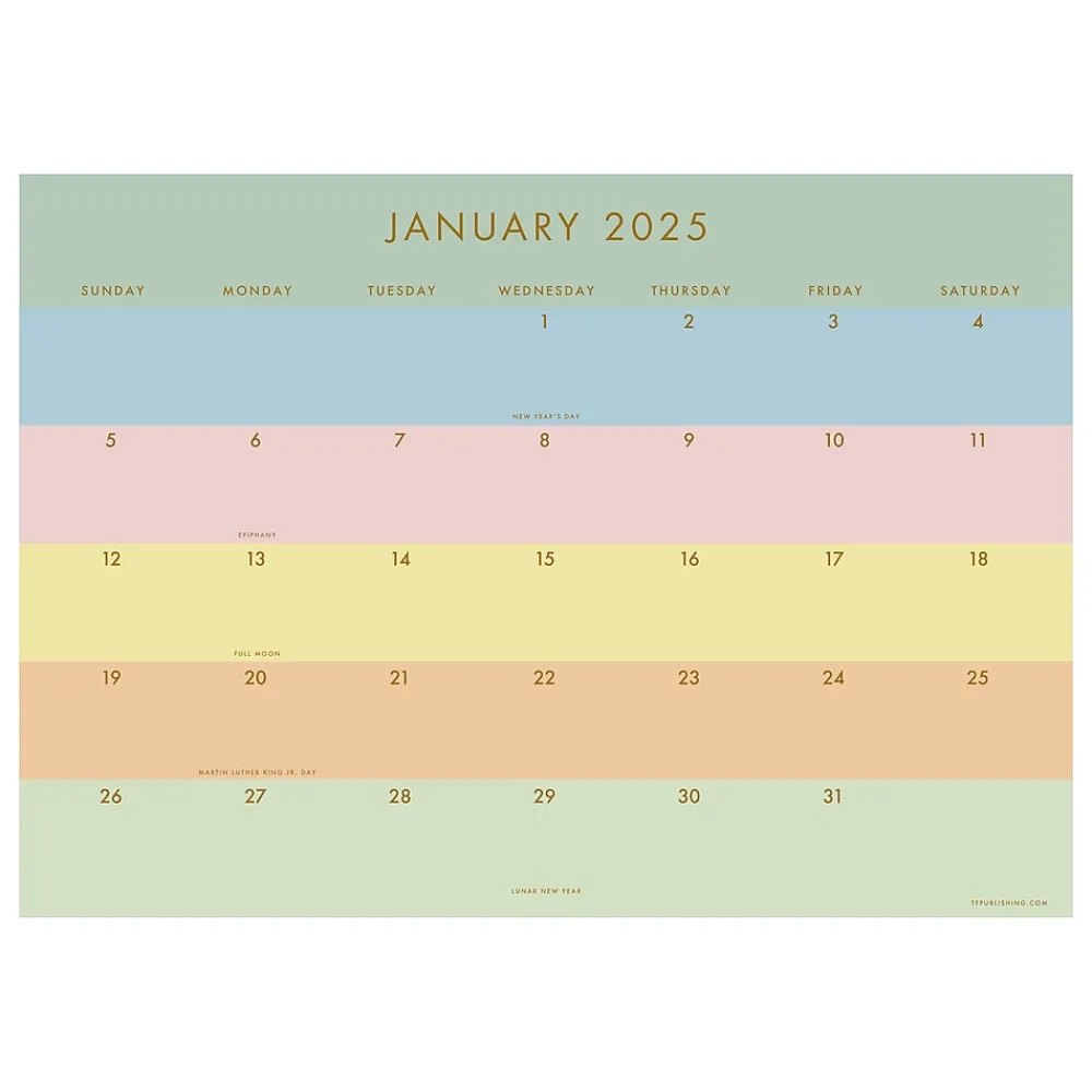 2025 Calendars|TF Publishing 2025 Super Stripe 12" x 17" Monthly Desk Pad Calendar (25-8508)