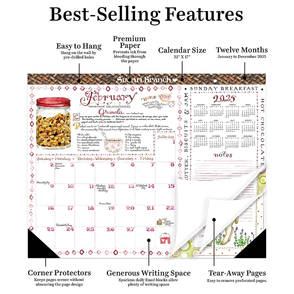 2025 Calendars|TF Publishing 2025 Susan Branch 17" x 22" Monthly Desk Pad Calendar (25-8208)