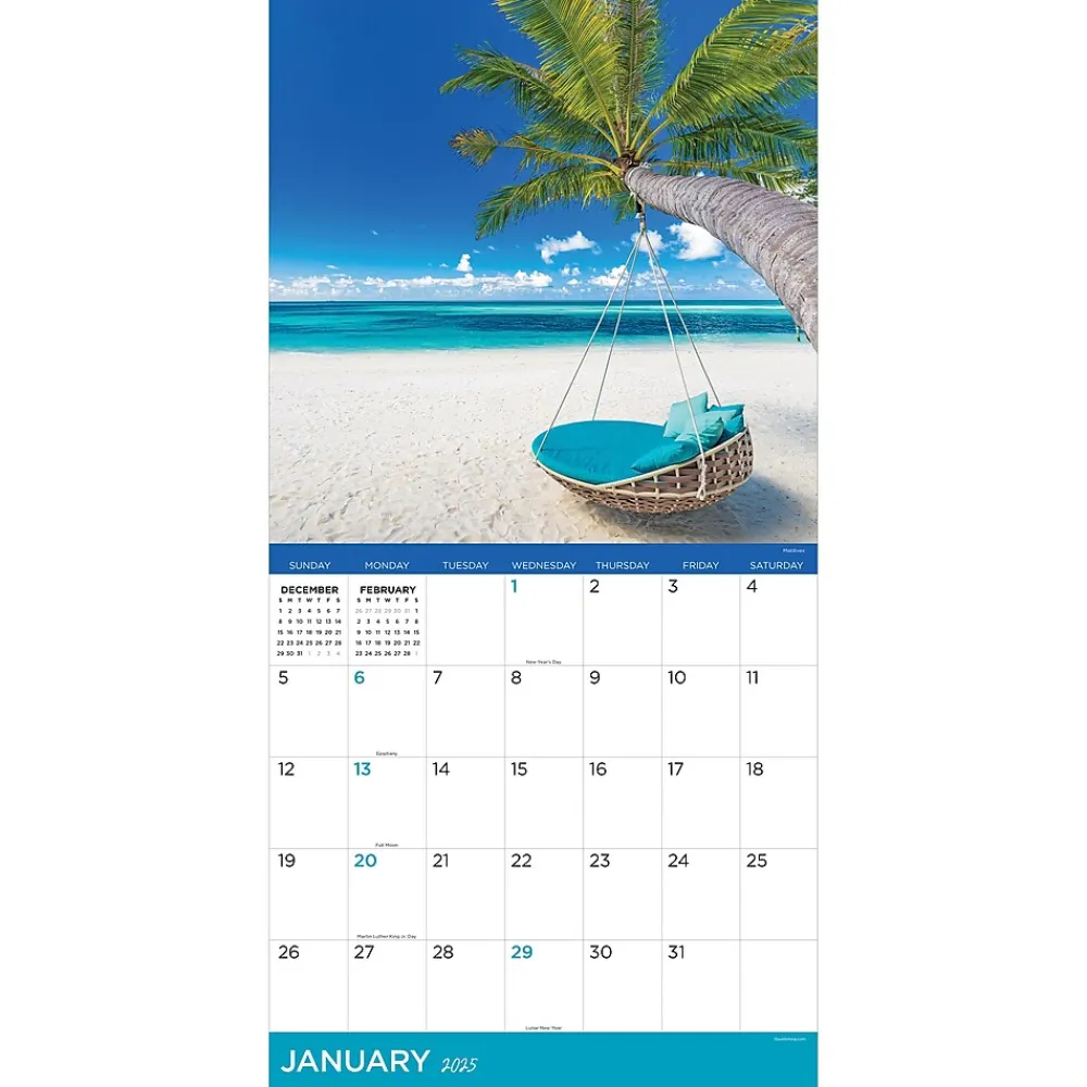 2025 Calendars|TF Publishing 2025 Tropical Escapes 12" x 12" Monthly Wall Calendar (25-1031)