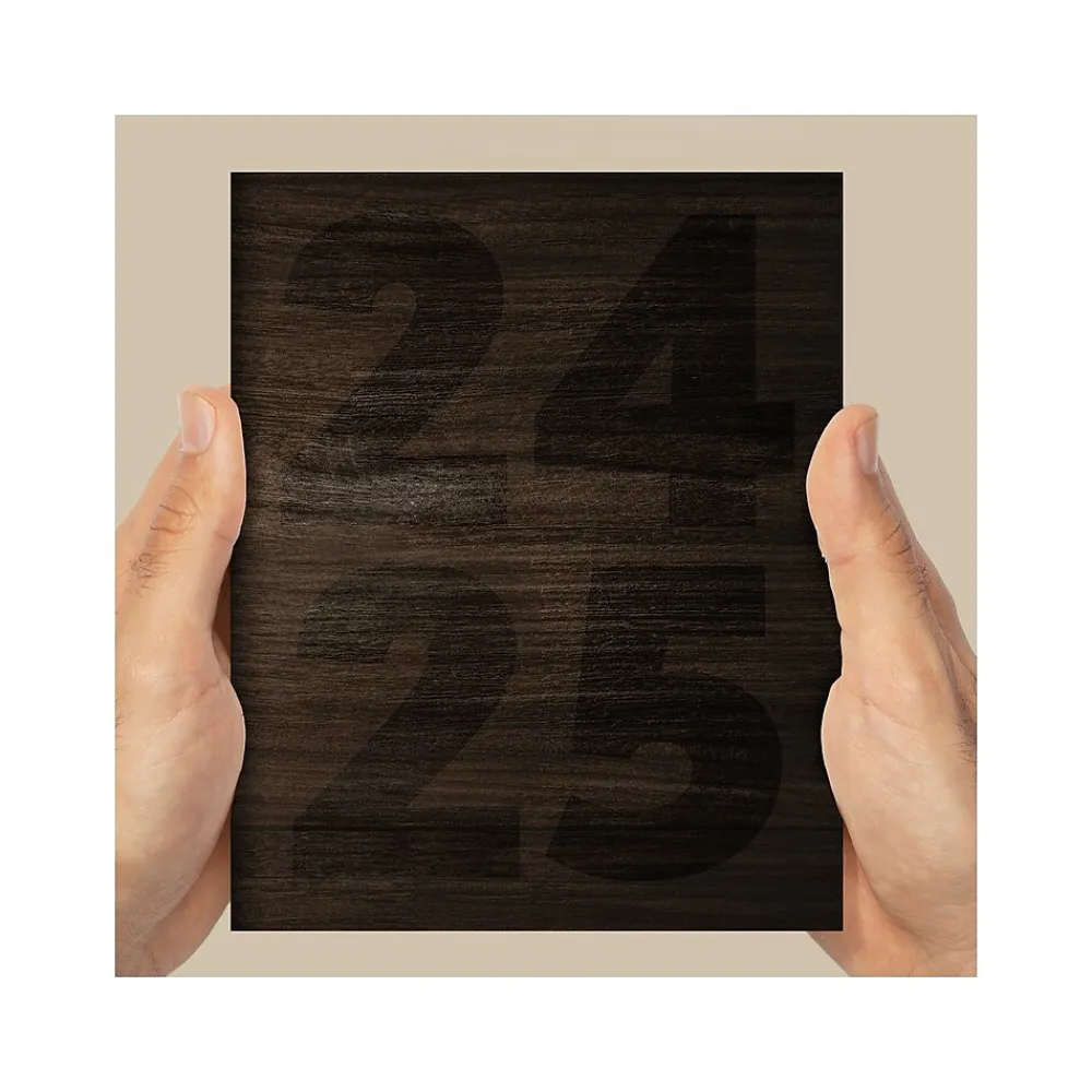 Academic Planners|TF Publishing 2024-2025 Walnut Wood 6.5" x 8" Academic Monthly Planner, Paperboard Cover, Brown (AY25-4216)