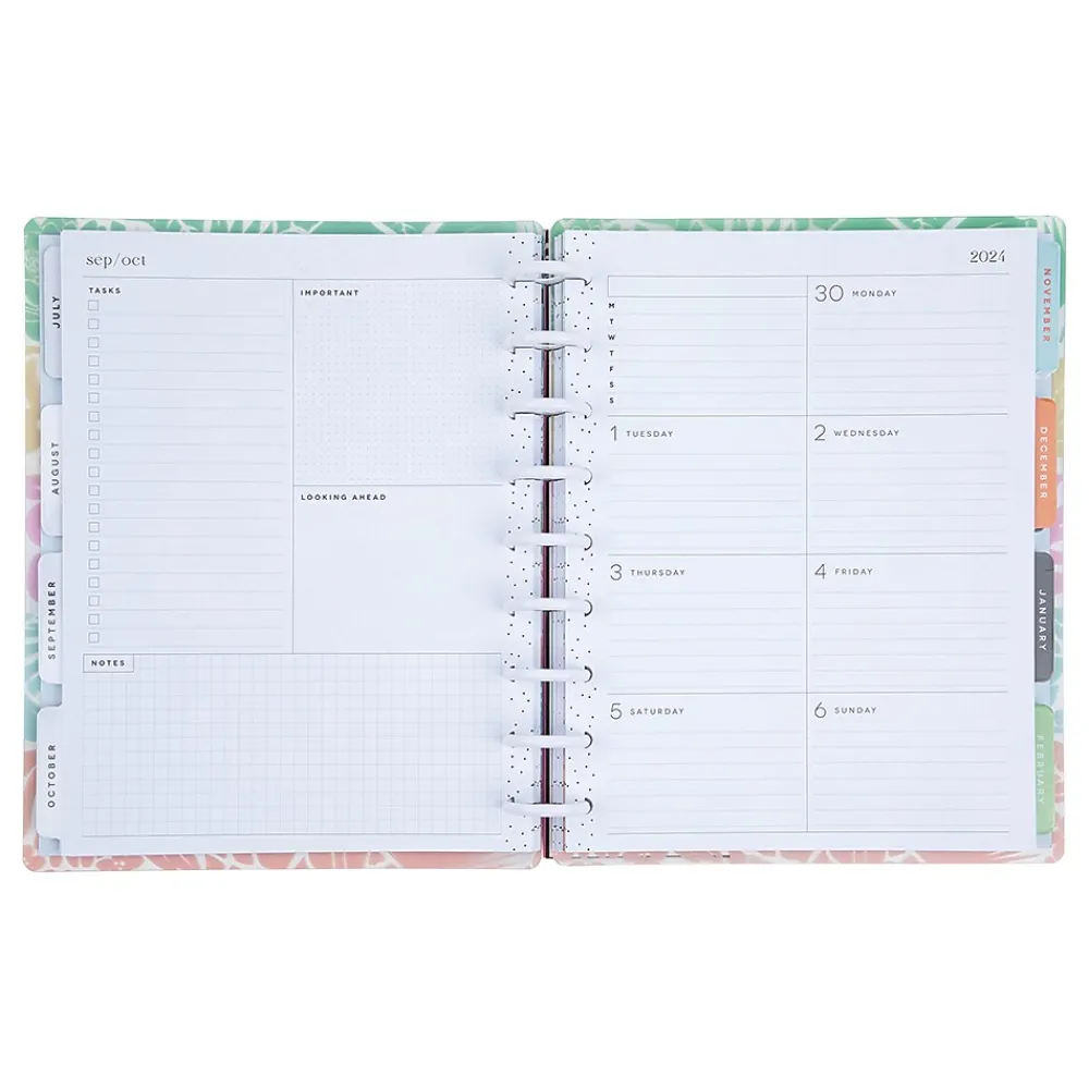 Academic Planners|The Happy Planner 2024-2025 Bold and Botanical 7" x 9.25" Academic Weekly & Monthly Planner, Plastic Cover, Multicolor