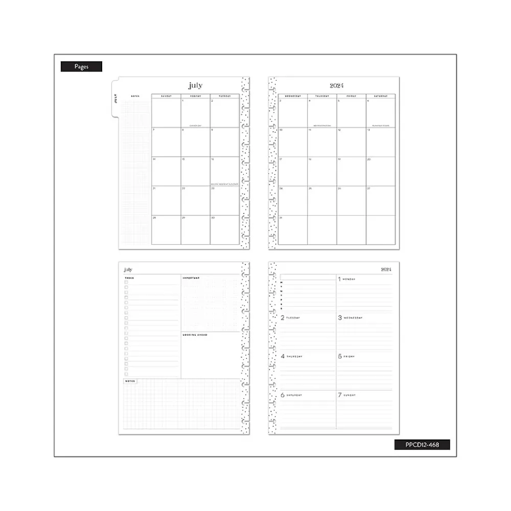 Academic Planners|The Happy Planner 2024-2025 Bold and Botanical 7" x 9.25" Academic Weekly & Monthly Planner, Plastic Cover, Multicolor