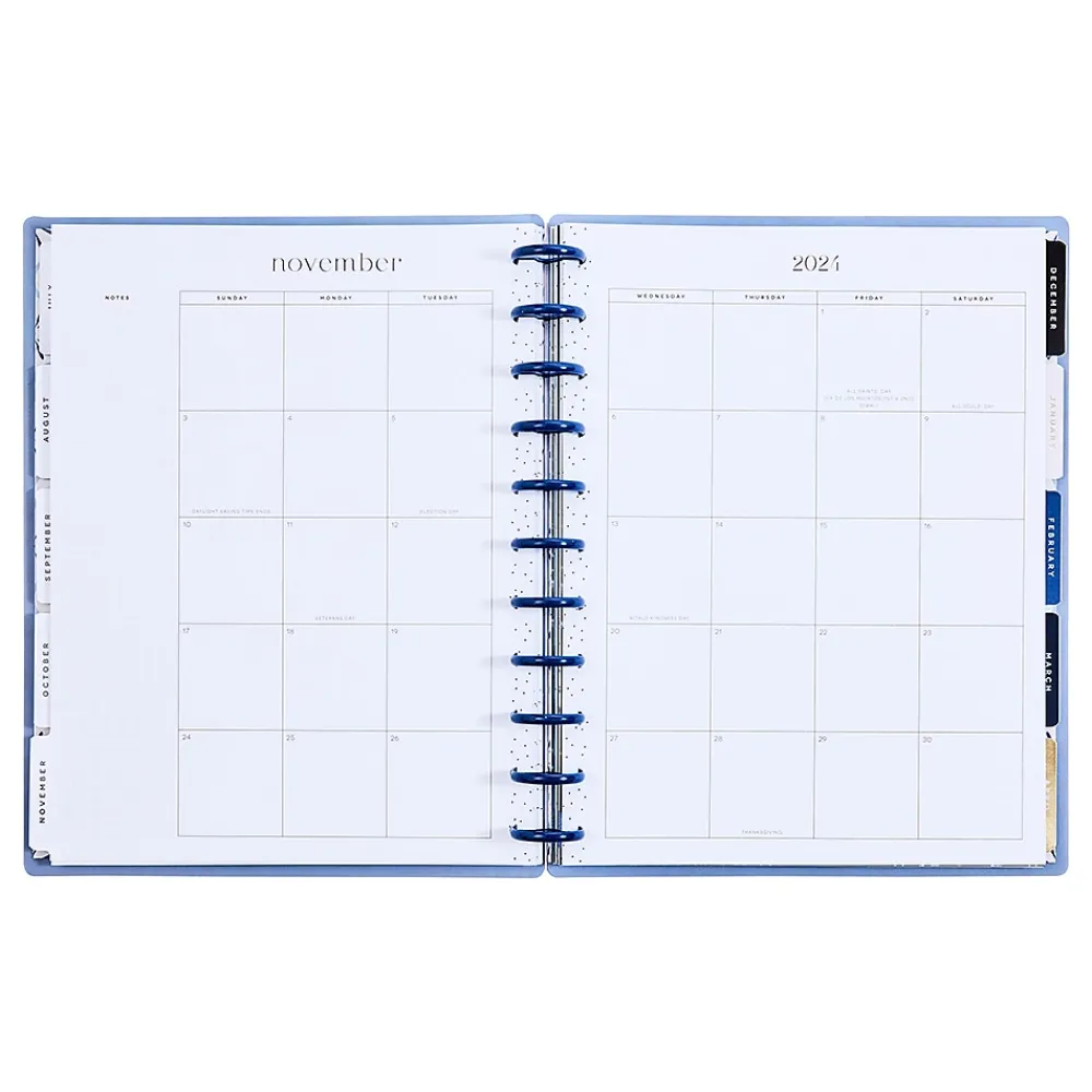 Academic Planners|The Happy Planner 2024-2025 Exotic Borders 8.5" x 11" Academic Weekly & Monthly Planner, Plastic Cover, Blue (PPBD12-167)