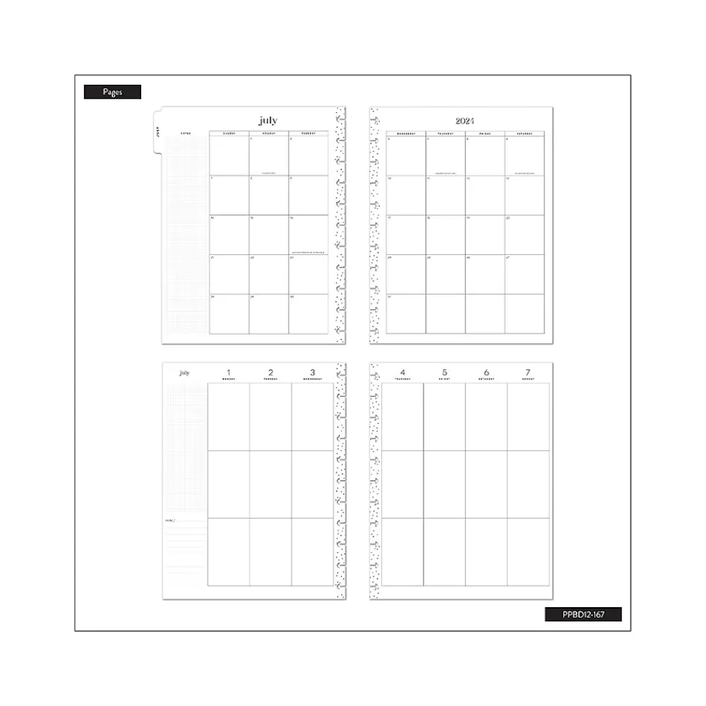 Academic Planners|The Happy Planner 2024-2025 Exotic Borders 8.5" x 11" Academic Weekly & Monthly Planner, Plastic Cover, Blue (PPBD12-167)