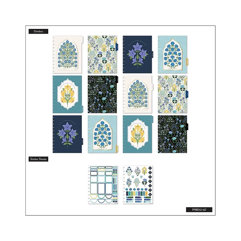 Academic Planners|The Happy Planner 2024-2025 Exotic Borders 8.5" x 11" Academic Weekly & Monthly Planner, Plastic Cover, Blue (PPBD12-167)