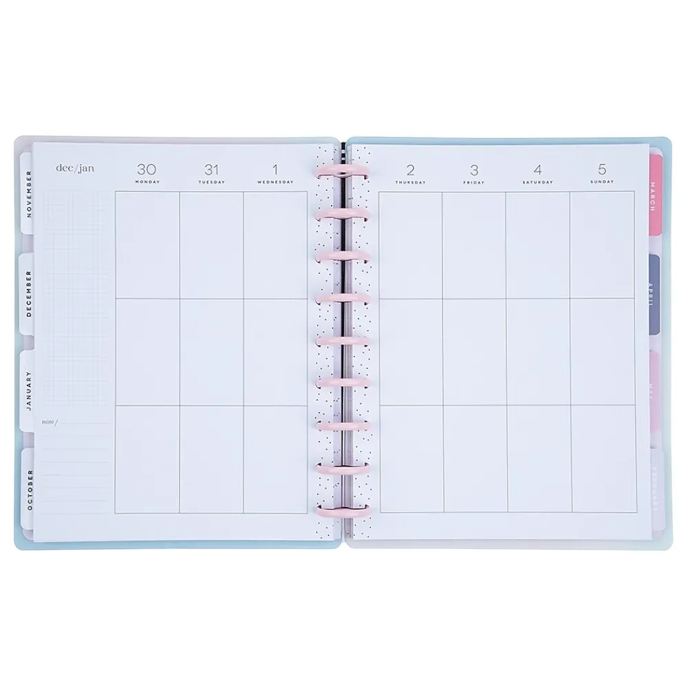 Academic Planners|The Happy Planner 2024-2025 Trust the Universe 7" x 9.25" Academic Weekly & Monthly Planner, Plastic Cover, Blue/Pink