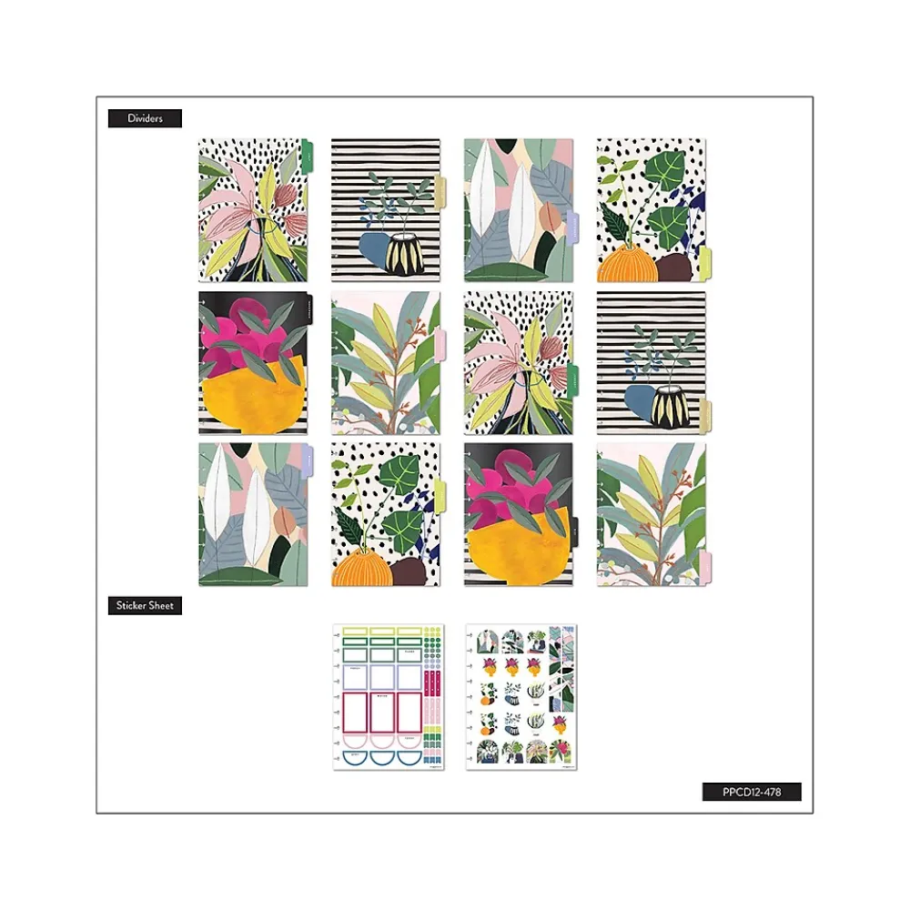 Academic Planners|The Happy Planner 2024-2025 Vivid Blooms 7" x 9.25" Academic Weekly & Monthly Planner, Plastic Cover, Multicolor (PPCD12-478)