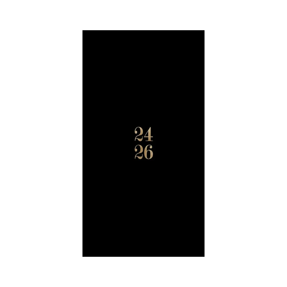 Academic Planners|Willow Creek 2024-2026 Basic Black Academic Monthly Planner, Paper Cover, Black/Brown (47651)