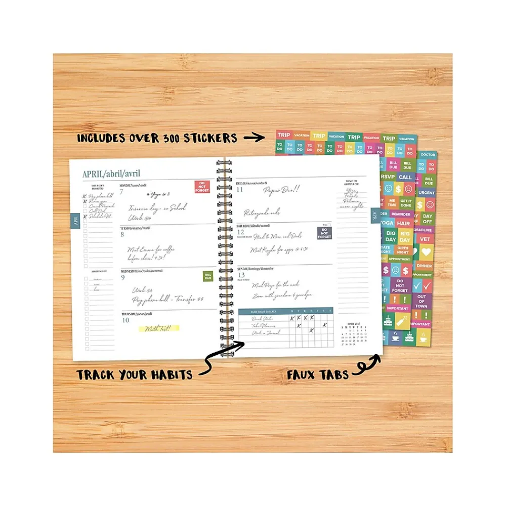Academic Planners|Willow Creek 2024-2025 Botanical Fruit 6.5" x 8.5" Academic Weekly & Monthly Planner, Paper Cover, Multicolor (46227)