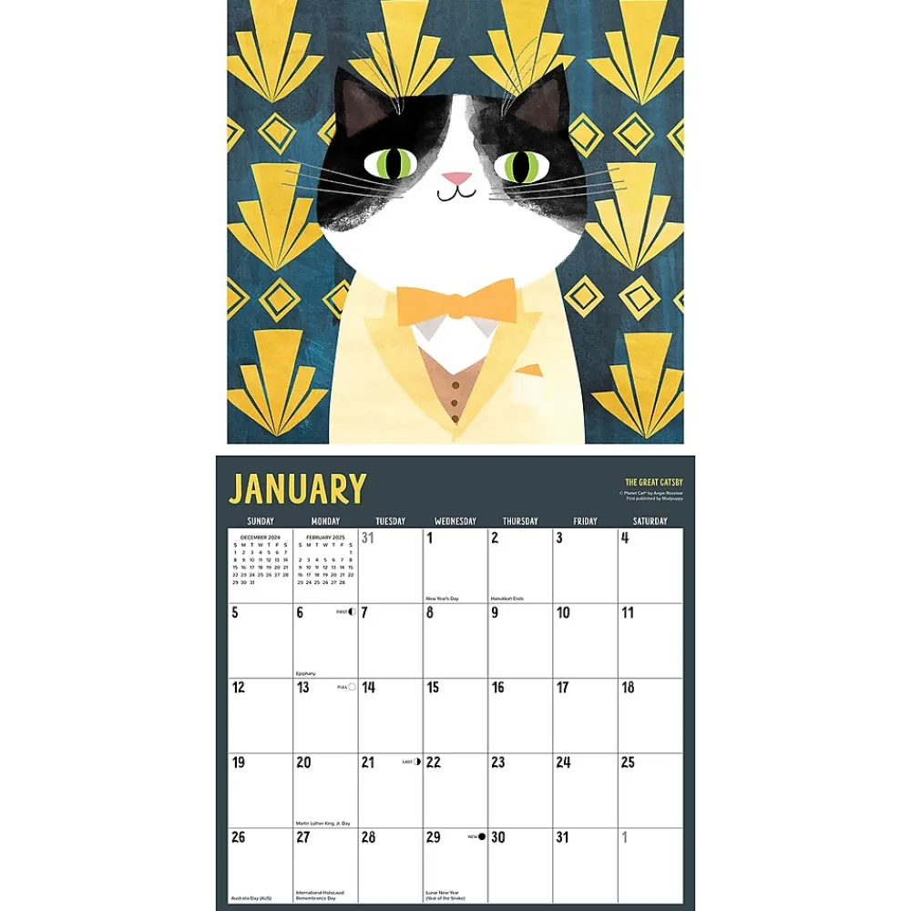 2025 Calendars|Willow Creek 2025 Litterary Kitties 12" x 12" Monthly Wall Calendar (43769)