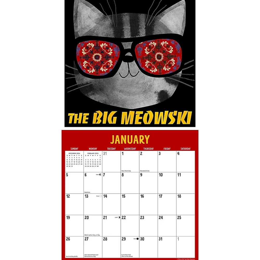2025 Calendars|Willow Creek 2025 Mewvie Cats 12" x 12" Monthly Wall Calendar (43882)