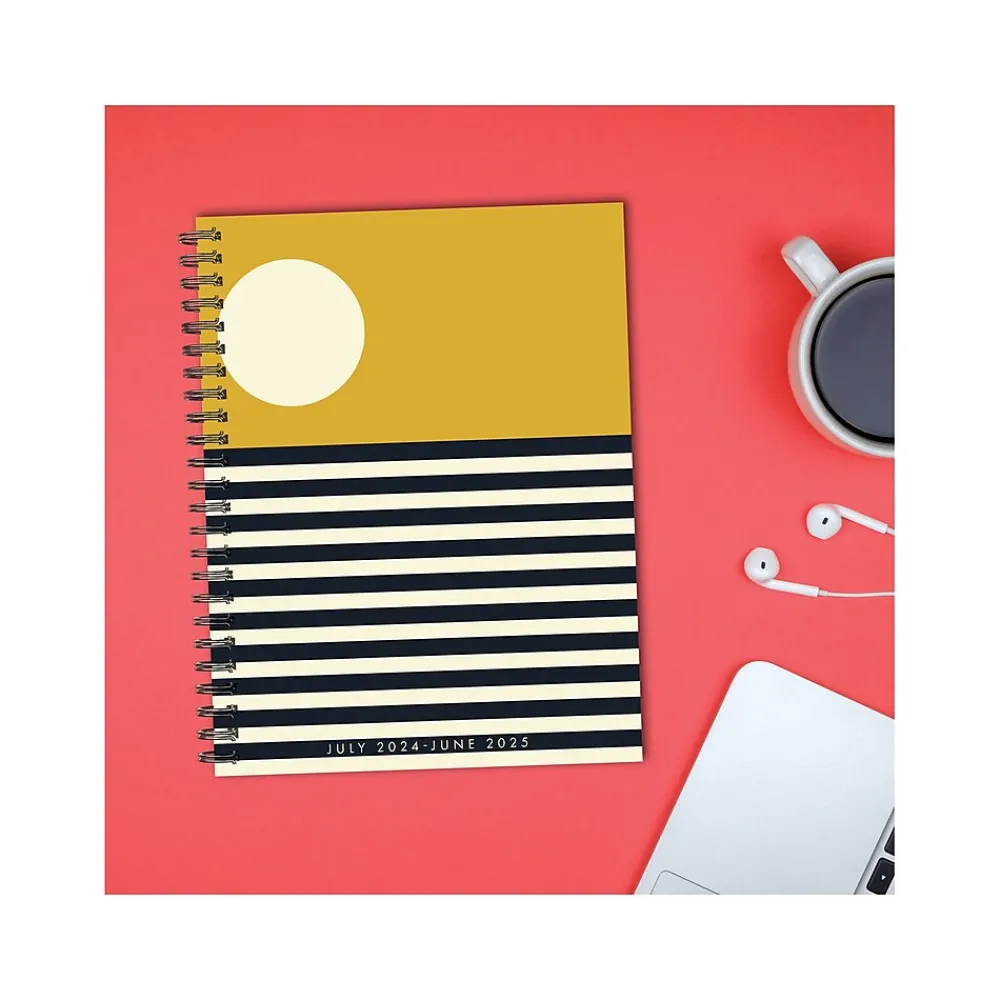Academic Planners|Willow Creek 2024-2025 Modern Sunset 6.5" x 8.5" Academic Weekly & Monthly Planner, Paper Cover, Black/Yellow (47750)